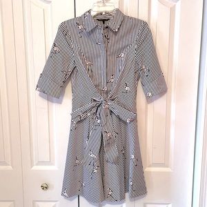 Felicity and Coco Striped Flamingo Shirt Dress
